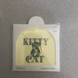 Elegant Gold Dipped Cat Pendant Necklace